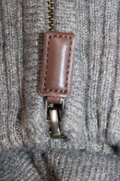 J Crew Mens Pullover Mock Neck Sweater Gray 70% Nylon Long Sleeve Size XL