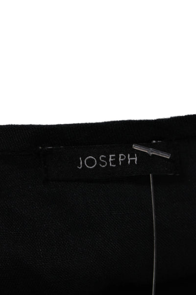 Joseph Women Blouson Dress Black Ramie Short Sleeve Knee-Length Size 38