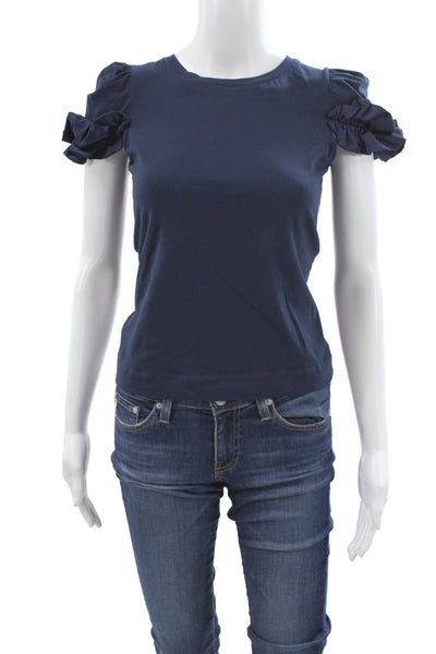 Pinko Womens Blue Jersey T-Shirt Crew Neck Short Sleeve Size XS