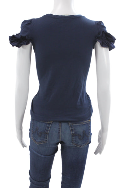 Pinko Womens Blue Jersey T-Shirt Crew Neck Short Sleeve Size XS