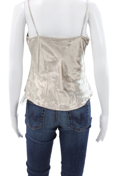 Fleur du Mal Women Tank Cowl Neck Gold Sleeveless Size S