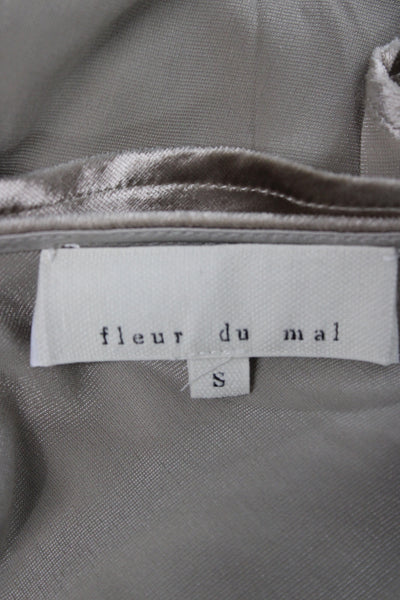 Fleur du Mal Women Tank Cowl Neck Gold Sleeveless Size S