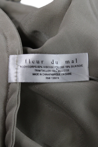 Fleur du Mal Women Tank Cowl Neck Gold Sleeveless Size S