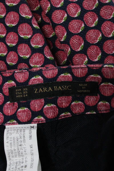 Zara Basic Womens Multicolor Geometric Mini Skort Zip Acetate Size XS