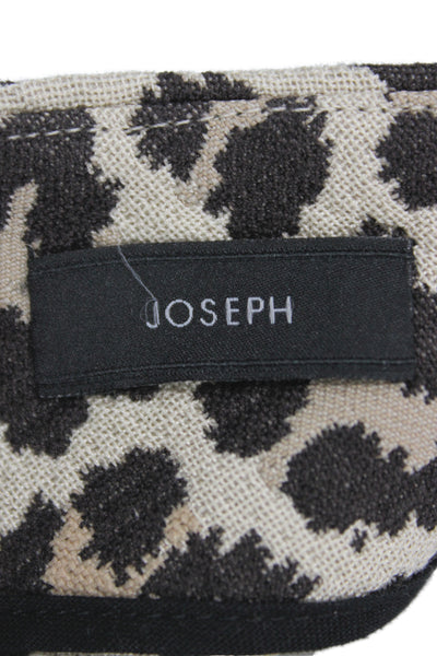 Joseph Womens Beige Animal Print Mini Skirt Zip Cotton Size 34