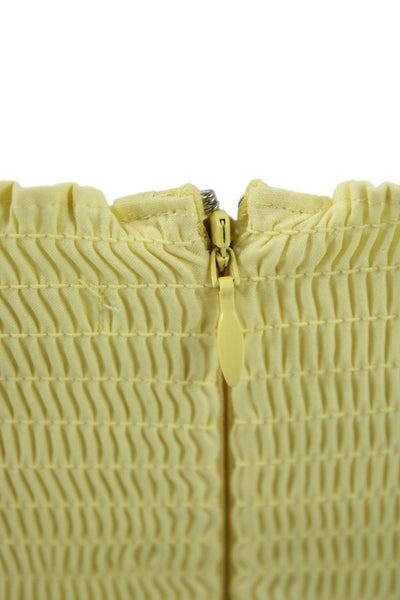 Reformation Womens Mini Yellow Square Neck Sleeveless Zip Knee Dress Size 0