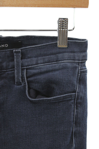 J Brand Womens Skinny Biker Mid Rise Blue Cotton Blend Jeans Size 25