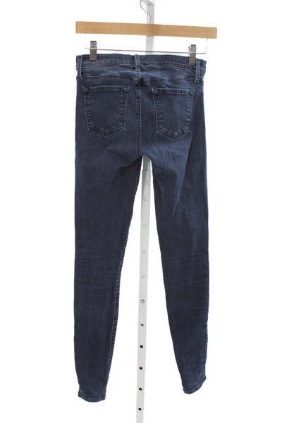 J Brand Womens Skinny Biker Mid Rise Blue Cotton Blend Jeans Size 25