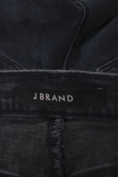 J Brand Womens Skinny Biker Mid Rise Blue Cotton Blend Jeans Size 25