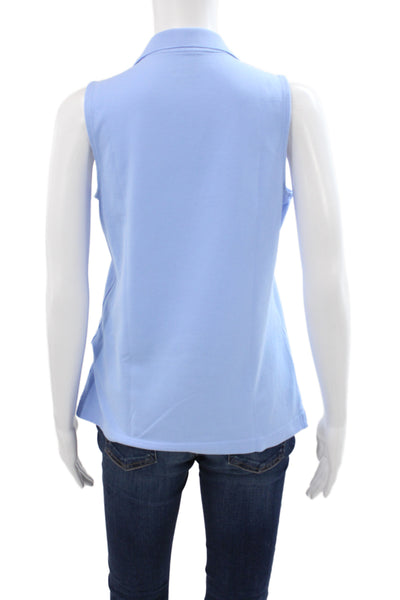 Lilly Pulitzer Women Sleeveless Basic Polo Collared Blue Cotton Size S