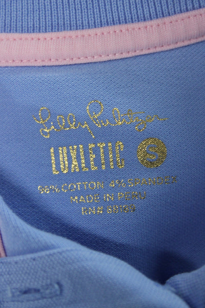 Lilly Pulitzer Women Sleeveless Basic Polo Collared Blue Cotton Size S