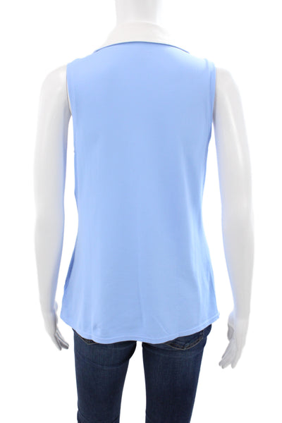 Lilly Pulitzer Women Sleeveless Collared Polo Blue Meryl Nylon Size S