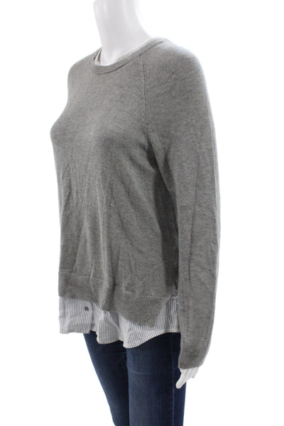 Joie Womens Pullover Sweater Gray Crew Neck Long Sleeve Preppy Size S