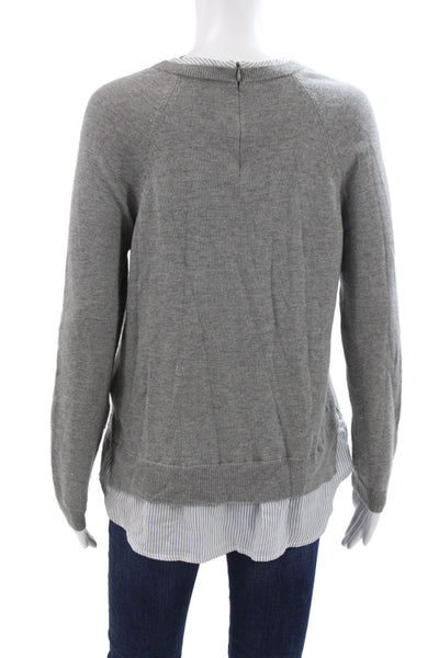 Joie Womens Pullover Sweater Gray Crew Neck Long Sleeve Preppy Size S