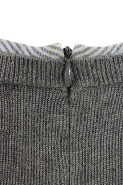 Joie Womens Pullover Sweater Gray Crew Neck Long Sleeve Preppy Size S
