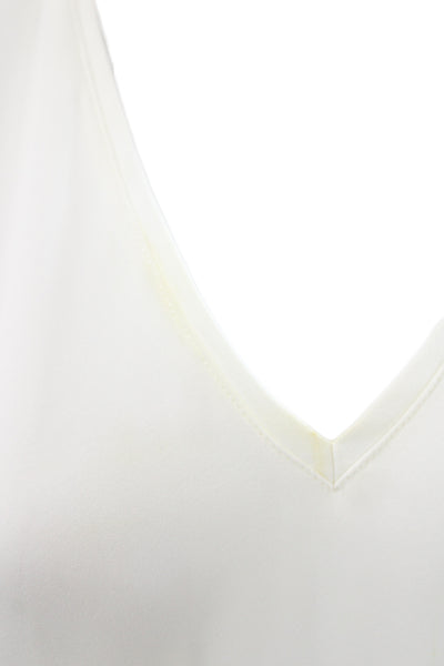 Anna Cate Women Basic White V-Neck 3/4 Sleeve Blouse Polyester Size M