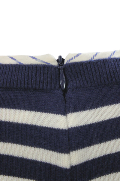Joie Womens Pullover Striped Crew Neck Blue Preppy Fall Size XS