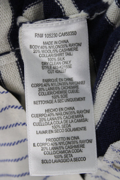 Joie Womens Pullover Striped Crew Neck Blue Preppy Fall Size XS