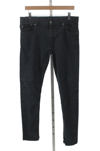 Belstaff Mens Skinny Biker Black Jeans Cotton Button Fly Size 33