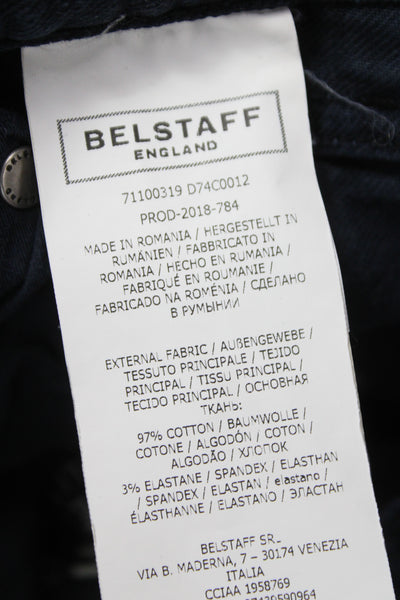 Belstaff Mens Skinny Biker Black Jeans Cotton Button Fly Size 33
