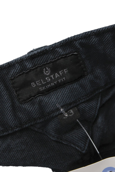 Belstaff Mens Skinny Biker Black Jeans Cotton Button Fly Size 33