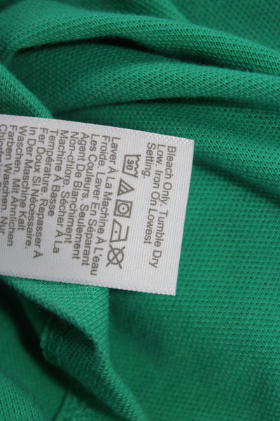 J Crew Womens Basic Solid Green Collared Short Sleeve Polo Size L