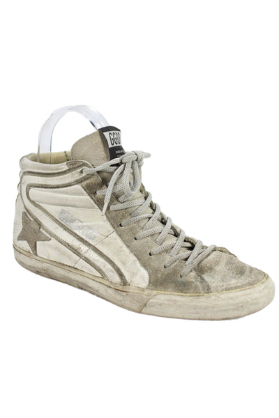 Golden Goose Deluxe Brand Womens High Top Slide Sneakers White Size 37 7