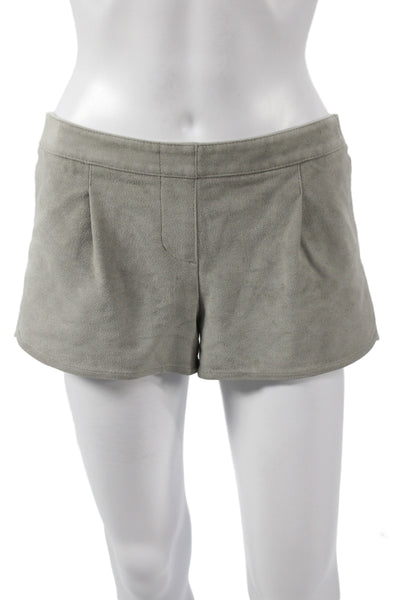 BCBG Max Azria Women Chino Shorts Gray Polyester Zip Size S