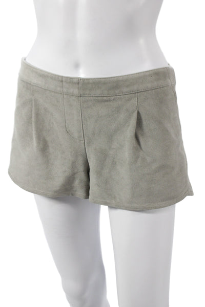 BCBG Max Azria Women Chino Shorts Gray Polyester Zip Size S