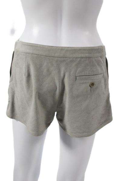 BCBG Max Azria Women Chino Shorts Gray Polyester Zip Size S