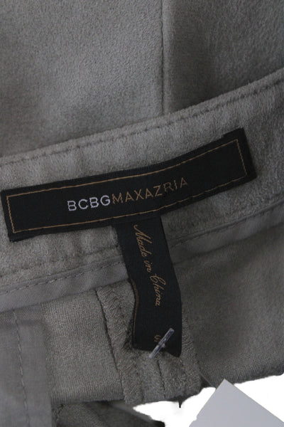 BCBG Max Azria Women Chino Shorts Gray Polyester Zip Size S
