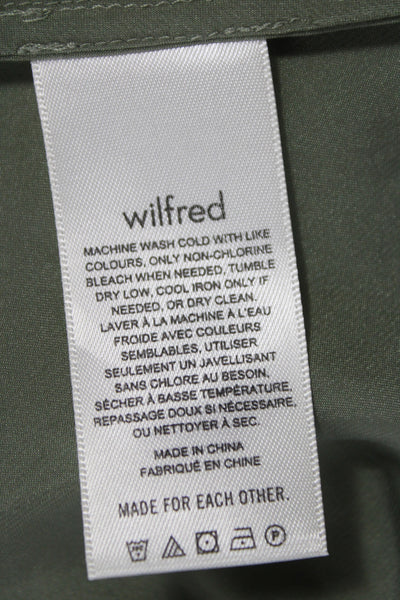 Wilfred Women Slip Dress Green V-Neck Knee Length Sleeveless Polyester Size S
