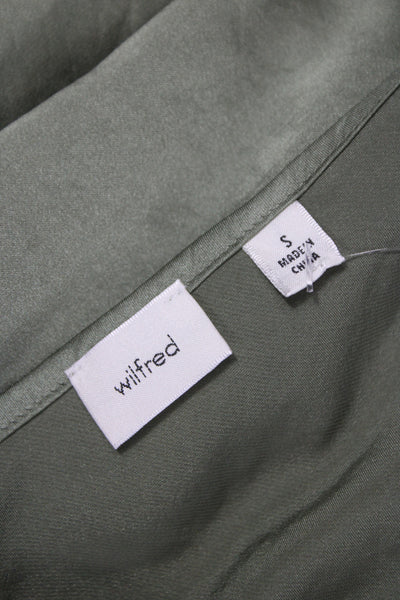 Wilfred Women Slip Dress Green V-Neck Knee Length Sleeveless Polyester Size S
