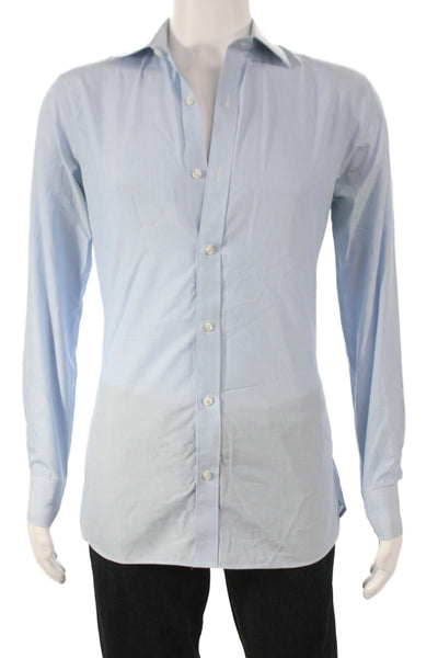 Bonobos Mens Cotton Blend Collared Button Front Top Blue Size 15.5