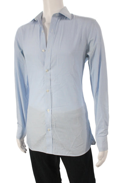 Bonobos Mens Cotton Blend Collared Button Front Top Blue Size 15.5
