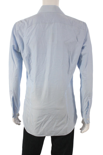 Bonobos Mens Cotton Blend Collared Button Front Top Blue Size 15.5