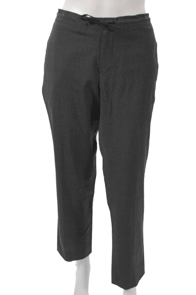 Sandro Womens Gray Wool Jogger Pants Drawstring Size 40