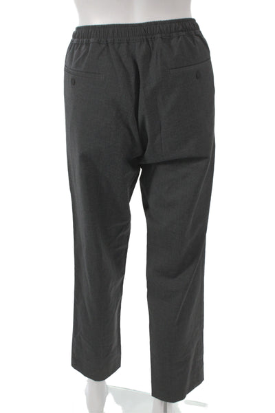 Sandro Womens Gray Wool Jogger Pants Drawstring Size 40