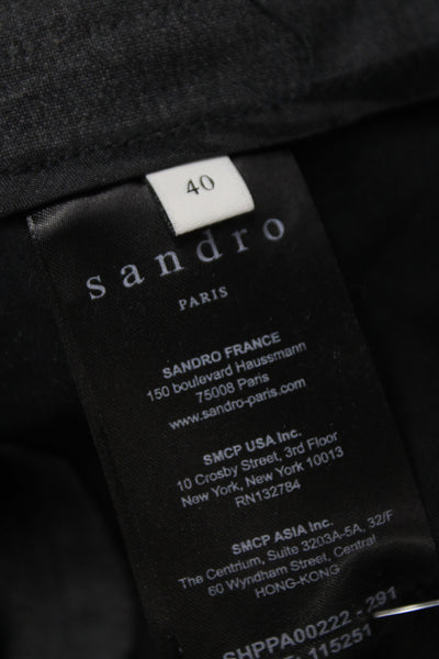 Sandro Womens Gray Wool Jogger Pants Drawstring Size 40