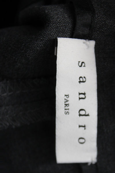 Sandro Womens Gray Wool Jogger Pants Drawstring Size 40