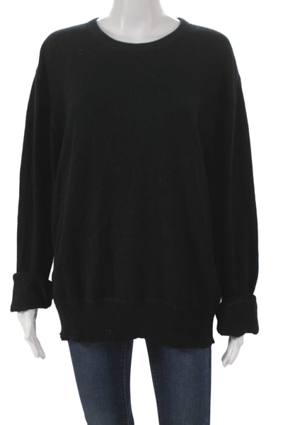 Club Monaco Women Black 100% Cashmere Crew Neck Pullover Long Sleeve Size XL