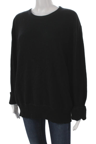 Club Monaco Women Black 100% Cashmere Crew Neck Pullover Long Sleeve Size XL