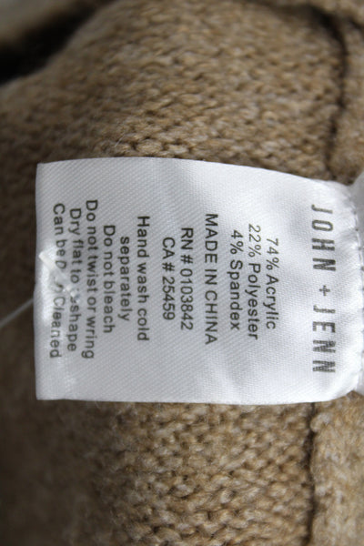 John + Jenn Womens Pullover Sweater Beige Collared Sleeveless 74% Acrylic Size S