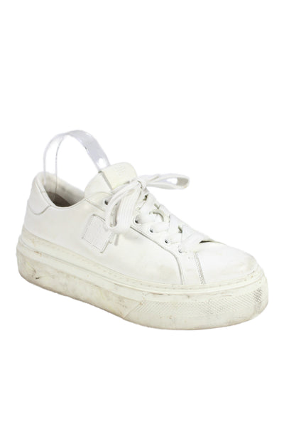 Givenchy Womens Leather Platform Low Top Lace Up Sneakers White Size 39 9
