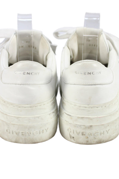 Givenchy Womens Leather Platform Low Top Lace Up Sneakers White Size 39 9