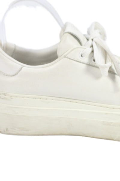 Givenchy Womens Leather Platform Low Top Lace Up Sneakers White Size 39 9