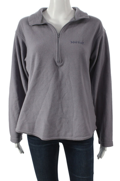 Marmot Women Gray Collared Zip Pullover Sweatshirt Long Sleeve Size S