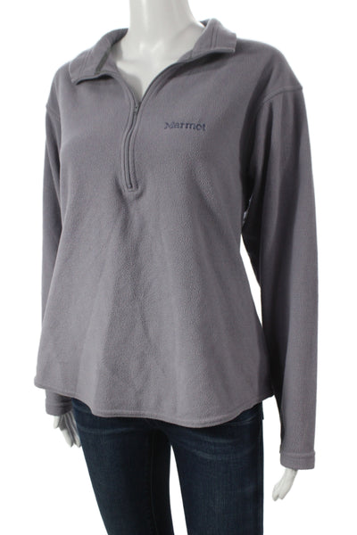 Marmot Women Gray Collared Zip Pullover Sweatshirt Long Sleeve Size S