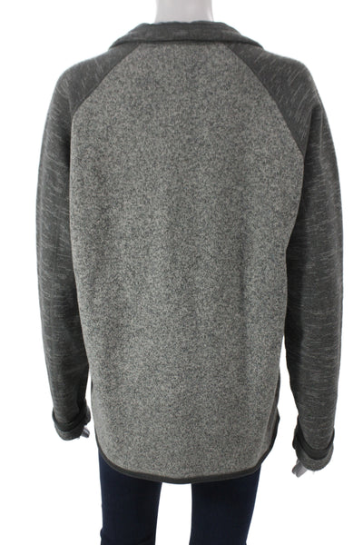 Patagonia Women Pullover Collared Gray Long Sleeve Polyester Fall Size M