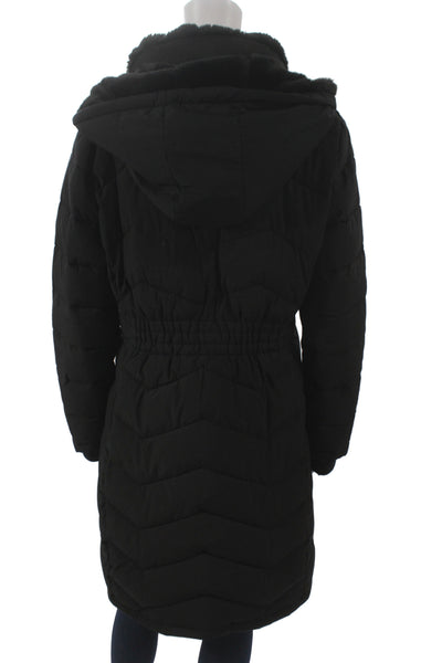 Calvin Klein Women Puffer Jacket Black Zip Polyester Winter Size L